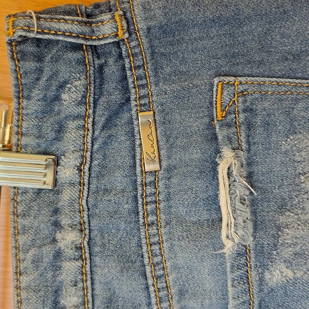 KanCan Blue Distressed Jean Shorts - Picture 7 of 9